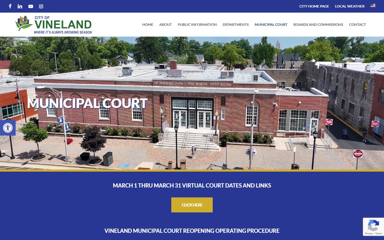 Vineland Municipal Court for DUI records
