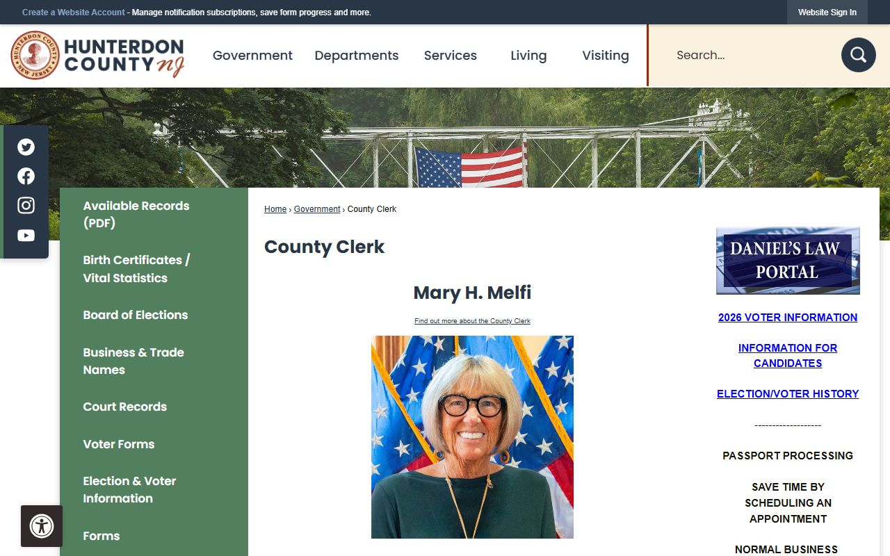 Hunterdon County Clerk Office for Hunterdon County DUI records